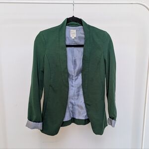 Twik Green Blazer with Blue Striped Lining